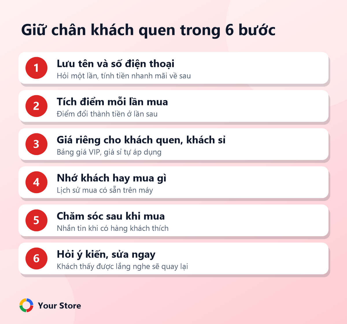 Giữ chân khách quen trong 6 bước