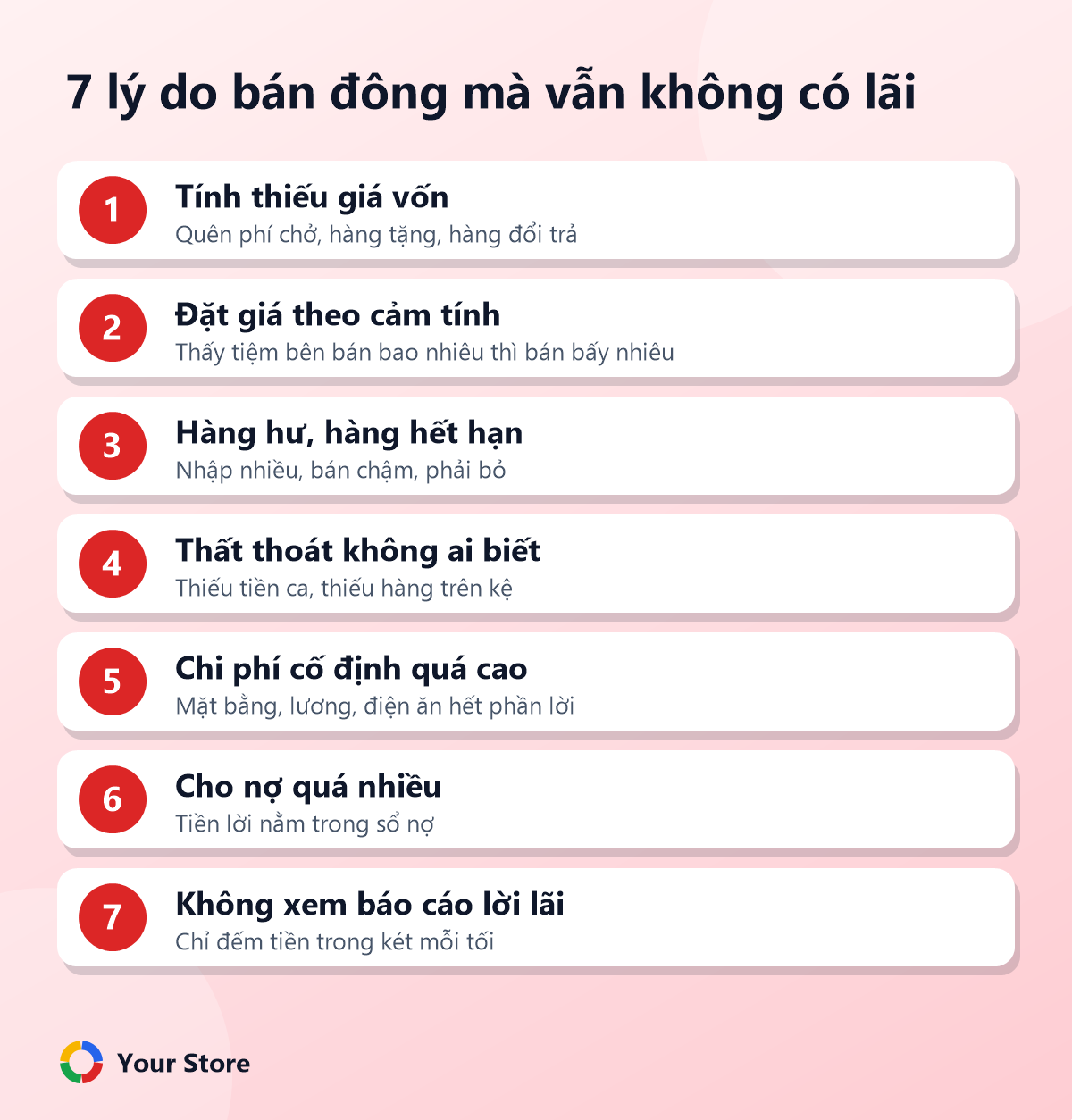 7 lý do bán đông mà vẫn không có lãi
