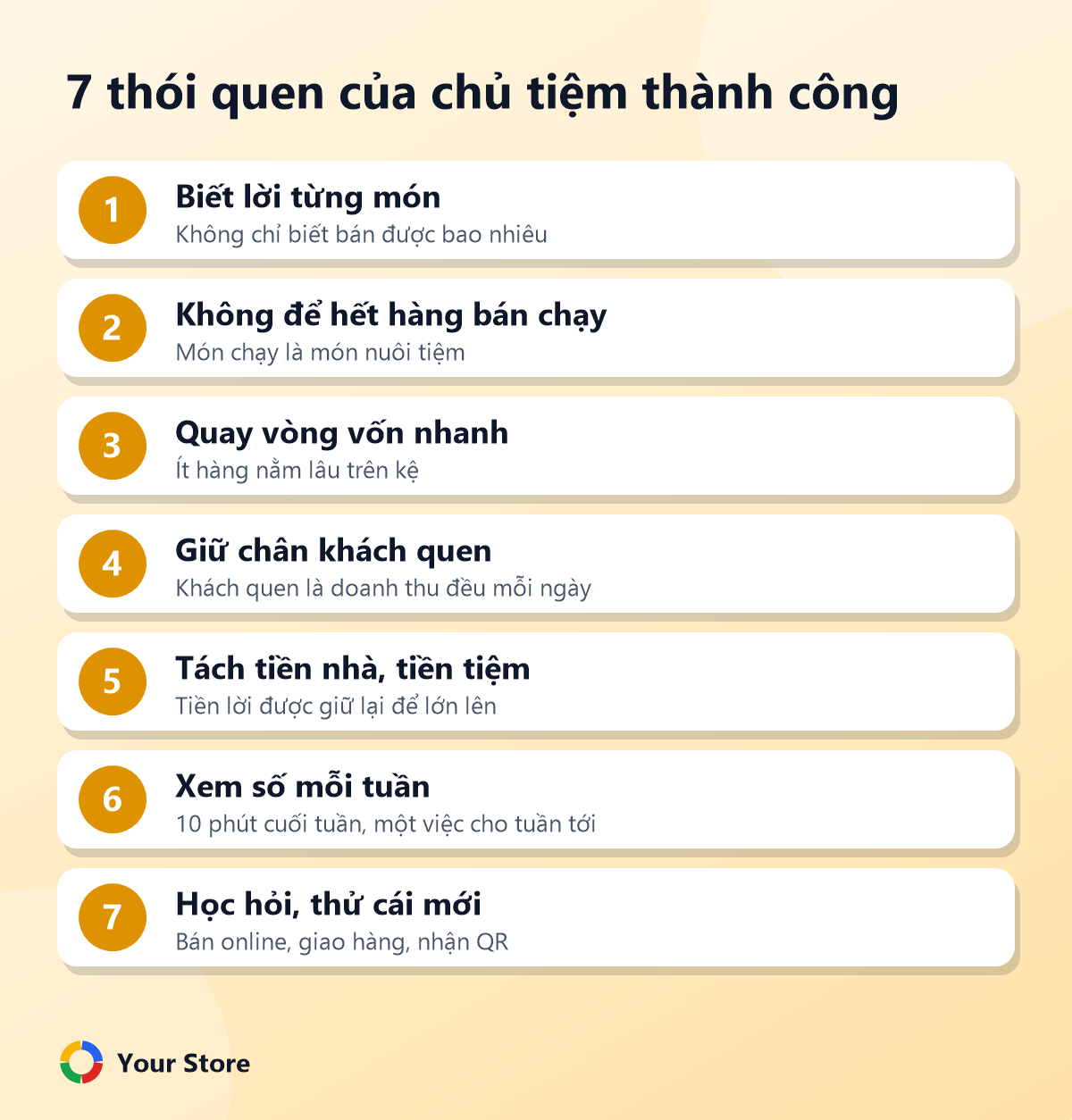 7 thói quen của chủ tiệm thành công