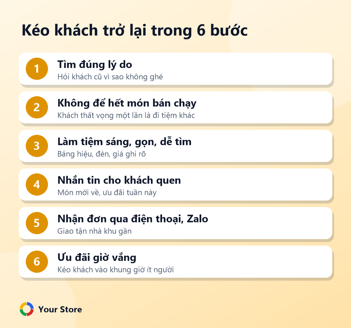 Kéo khách trở lại trong 6 bước